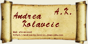 Andrea Kolavčić vizit kartica